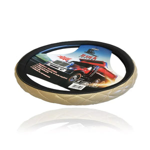 Patterned Leather-Effect Steering Wheel Cover