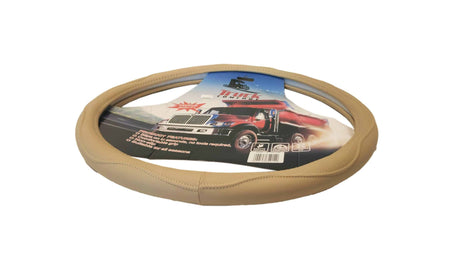 Stitched Leather-Look Steering Wheel Cover