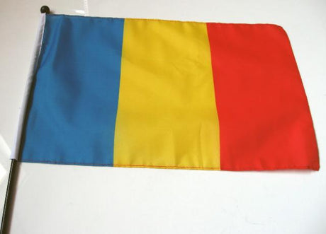 Romania Handheld Flag with Stick (30x45cm)