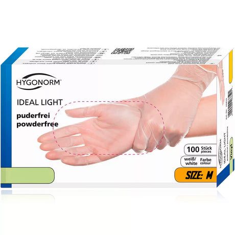 Disposable Vinyl Gloves, Box of 100, Size M
