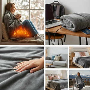 USB Heated Blanket Grey 150x80 cm